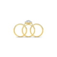 thumbnail image 4 of FB Jewels 14kt Yellow Gold Round Diamond Cluster Bridal Wedding Ring Band Set 3/4 Cttw, 4 of 4