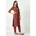 thumbnail image 4 of S MAJIDA Kurta Set for Women Ethnic Motifs Polyster Blend Kurta Pant Dupatta with 3/4 Sleeve, 4 of 5