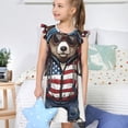 thumbnail image 4 of Balery Patriotic Boxing Bear Art Camisón de princesa para niñas, pijama de algodón con mangas abullonadas, suave y bonito.-Medium, 4 of 6