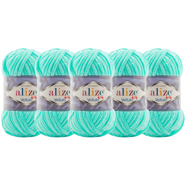 ESTAMBRE VELLUTO ALIZE TIPO CHENILLE CON 5 PZAS DE 100GRS C/U MISMO COLOR