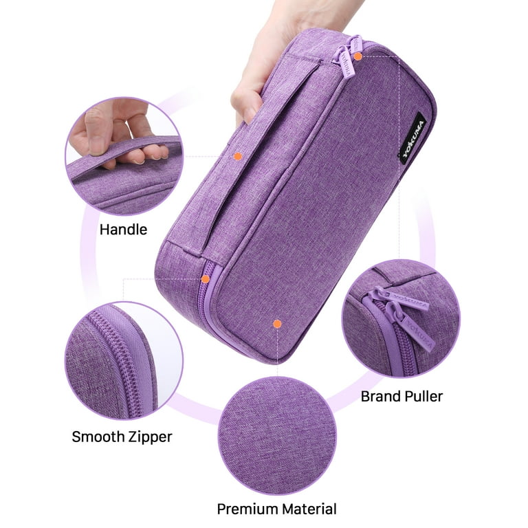 Emelivor Purple Gradient Custom Pencil Case Big Capacity Personalized  Pencil Bags with Zipper Customized Pencil Pouch Box for Teens Kids Adults