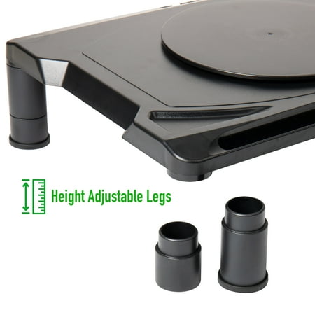 Mind Reader - Rotative Extra Wide Monitor Risers - Black