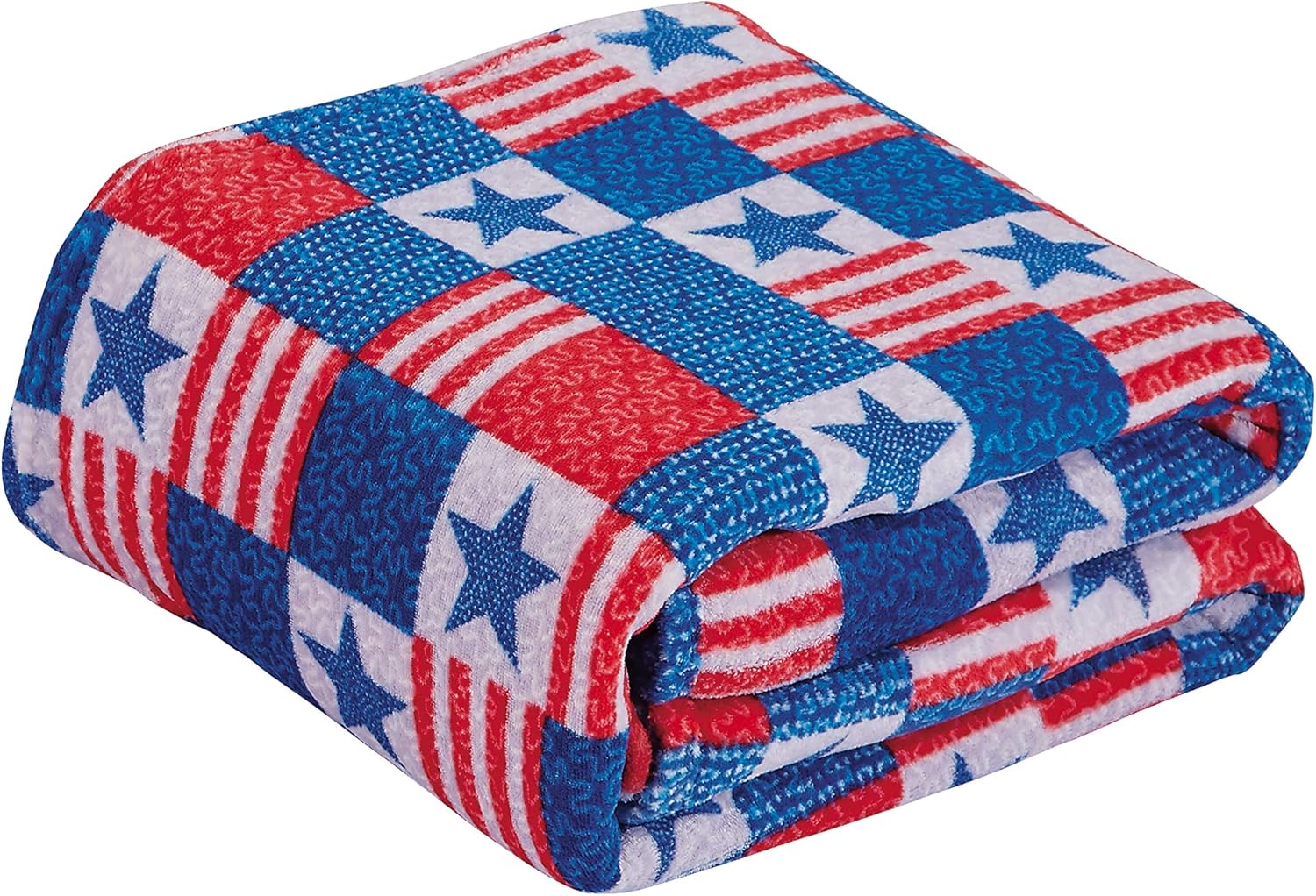 FAITH, HOPE, LOVE HOME DÉCOR Décor&More July 4th USA American Pride Collection Microplush Throw Blanket (50" x 60") - Blue, White and Red Throw