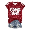 thumbnail image 4 of HCYSFG Womens Sequin Graphic T Shirts Crewneck Short Sleeve Sparkle Detail Loose Fit Casual Everyday Tees Summer Tops, 4 of 5
