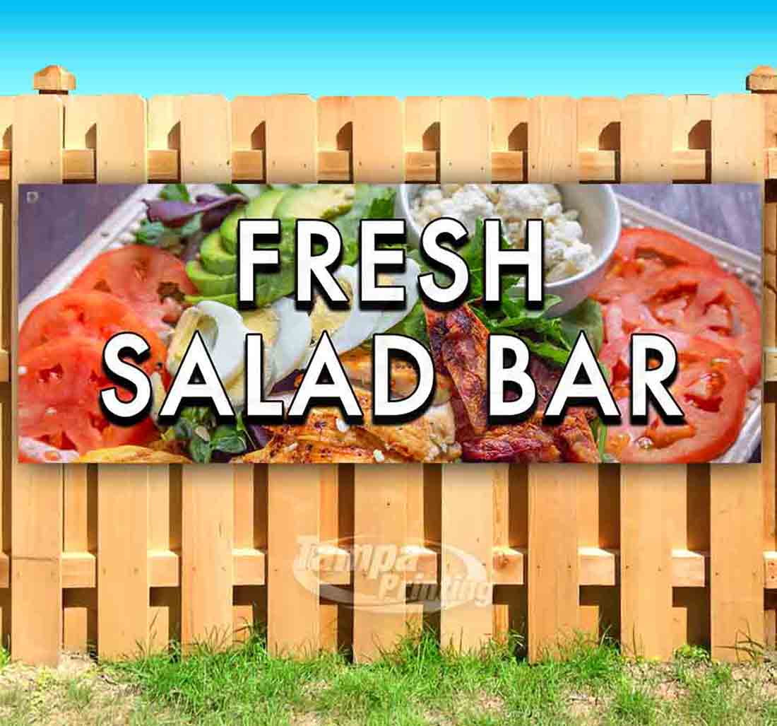 Fresh Salad Bar 13 oz Vinyl Banner With Metal Grommets