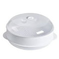 thumbnail image 1 of HLONKMicrowave Vegetable Steamer Pasta Rice Fish Steaming Pot Healthy Eating  Kitchen Steamer Microwave-Safe Pan w/Lid Stackable Baskets  Round Hole Spacer, 1 of 5