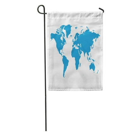 LADDKE Blank Blue Similar World Map Best Popular Worldmap Annual Reports Infographics Flat Earth Graph Garden Flag Decorative Flag House Banner 12x18