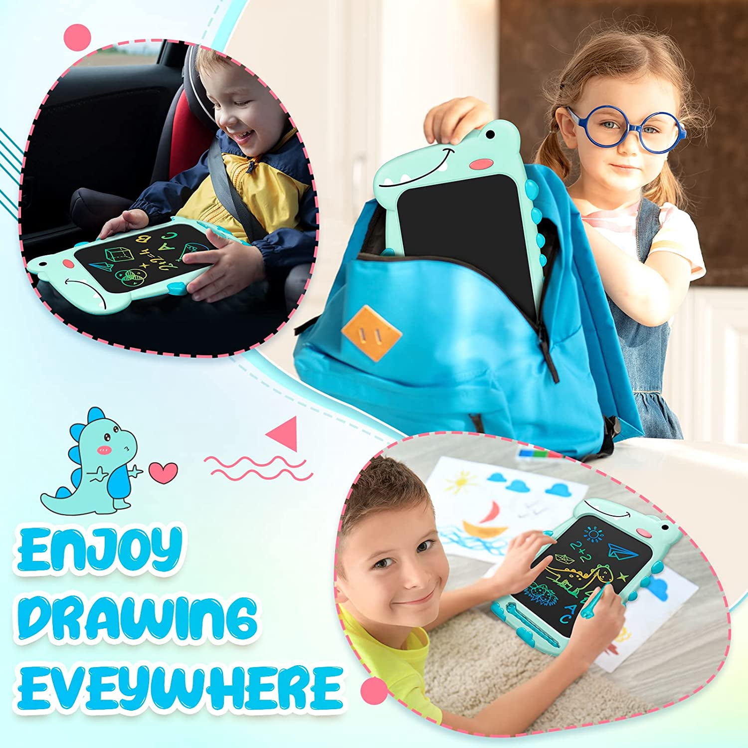 CHEERFUN LCD Writing Tablet for Kids Gift, 10" Dinosaur Doodle Board Toddlers Toys for Boys Girls