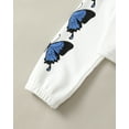 thumbnail image 5 of Kucnuzki 11 Years Big Girls Winter Clothes Sets 12 Years Youth Tween Kids Outfits Long Sleeves Pullover Hooded Butterfly Print Hooded Top + Pants Sets 2pcs Casual Clothing White, 5 of 8