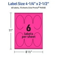 thumbnail image 6 of Avery Printable Oval Labels, Neon Magenta, 4.25" x 2.5", 60ct, 6 of 11
