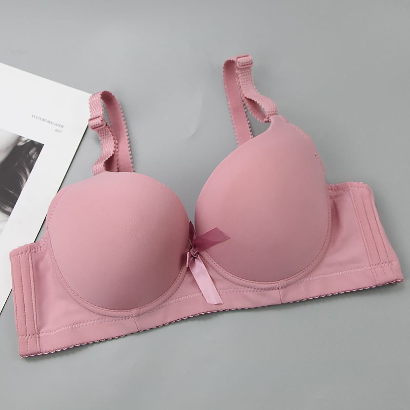 Buy Geyoga Women Hosiery Non Padded Pink Bra, Lingerie & Innerwear