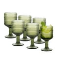 thumbnail image 3 of Elegant Green Hobnail Textured Wine Glasses - Perfect for Wine Lovers, Set of 6, 3 of 10