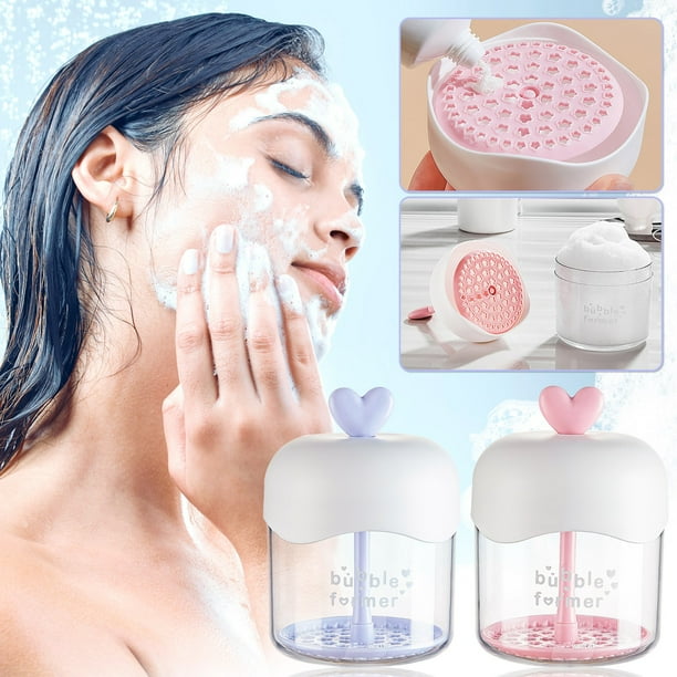 Fiudx Máquina de Espuma, Diseño Portátil Tipo Prensa, Limpieza Suave de La Piel, Textura de Espuma Batida, Apta para Pieles Sensibles, Uso Facial y Champú, Fácil Aplicación, Tamaño Compacto.