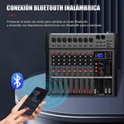 8 Channel Professional Audio Mixer Console Sound Board with 48V Phantom Power,USB Audio Interface for Live Show,Streaming Recording Music Stage Karaoke