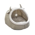 thumbnail image 1 of Cama cálida para gatos en invierno, nido tipo cueva para gatos, sofá cama semicerrado para mascotas, cálido para otoño e invierno, para perros , A, L L, 1 of 9