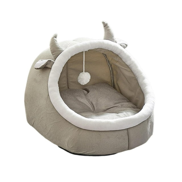 Cama cálida para gatos en invierno, nido tipo cueva para gatos, sofá cama semicerrado para mascotas, cálido para otoño e invierno, para perros , A, L L