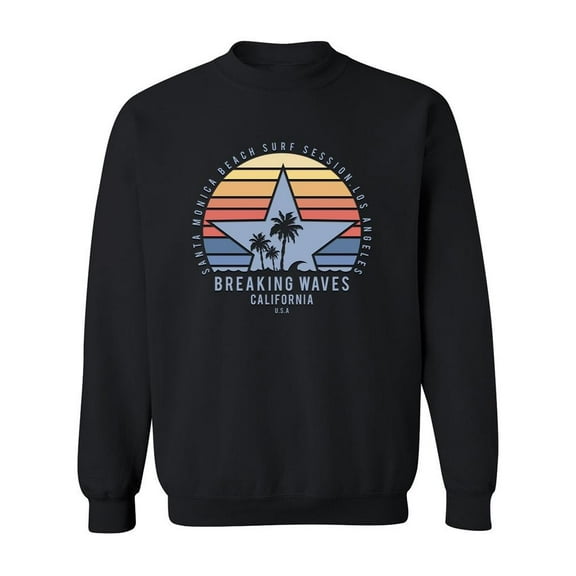 Breaking Waves California U.s.a Sweatshirt Men -Image by Shutterstock, Male Large