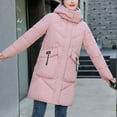 thumbnail image 4 of GERsome Women's Winter Warm Puffer Padded Coat Quilted Lightweight Hooded Long Jacket, 4 of 7