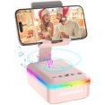 thumbnail image 1 of wonima44 Gifts for Men Women,Cell Phone Stand with Bluetooth Speaker and LED Light,Cool Tech Gadgets,Unique Birthday Gifts for Men Husband Mom Dad-Pink, 1 of 1