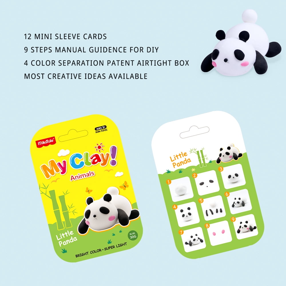 Sinkoo 12pcs Modeling Clays for Kids, Animal Theme Air Dry Clay Kit, DIY Model Magic Clay with Sculpting Tools and Tutorials, Valentines Day Gifts for Kids Classroom