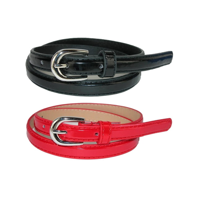 CTM Ceinture Habillée Skinny pour Enfant (Lot de 2 Couleurs)