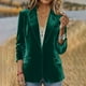 thumbnail image 1 of AUNVITO Women's Solid Velvet Blazer Notch Lapel Long Sleeve with Faux Pockets Elegant and Chic Style, 1 of 8