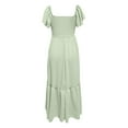 thumbnail image 5 of Maxi Dresses for Women, Square Neck Flutter Sleeve Smocked Dress with Pockets, for Various Occasions, 5 of 6