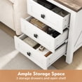 thumbnail image 4 of IDEALSOUL Nightstand, Bedside Table with Charging Station, White Farmhouse 3 Drawer Nightstand Rustic Night Stand End Tables for Bedroom Living Room, 4 of 11