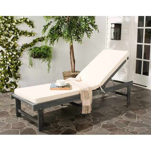 Safavieh Inglewood Outdoor Modern Chaise Lounge Chair with Cushion