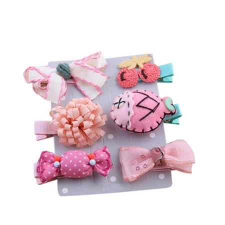 5 6pcs Set Cute Bow Girls Hair Clips Hair Accessories Kids Hairpins
