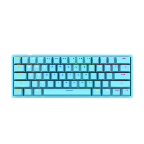 Hesxuno Bluetooth Headphones Wired 60% Mechanical Gaming Keyboard RGB Backlit Compact 61 Keys Mini Keyboard With Blue Switches For Windows PC Headphones for Kids for School