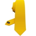 thumbnail image 1 of Yellow Tie Premium Mens Wide Gabardine Matt Canary Classic Necktie Tuxedo Golden Color Ginger Corbatas (Yellow, Wide 3.35"), 1 of 6