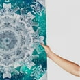 thumbnail image 3 of Chilfamy  Grey and Teal Shower Curtain, Mandala Ombre Geometry Occult Pattern with Flower Lines Display Artwork, Cloth Fabric Bathroom Decor Set with Hooks, Teal Grey White, 3 of 7