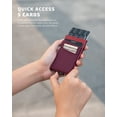 thumbnail image 2 of Funda metálica delgada con bloqueo RFID Wallet VULKIT, plegable, color vino, 2 of 6