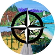 Tire Cover Central Road Leads Compass Spare Tire Cover Black Vinyl 285/70r17