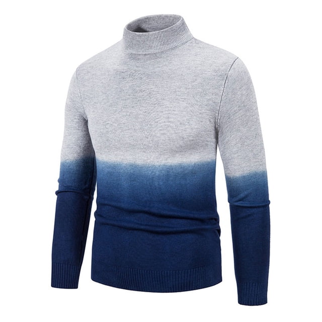 Weiqiqre Chandails pour Hommes, Coupe Ajustée, Col Roulé, Chandail Décontracté, Léger, Côtelé