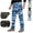 Blue, variant on Clossjun Men's Cargo Pants Camo Print Work Trousers High Performance Breathable Fabric Athletic Pants With Multi Pockets M