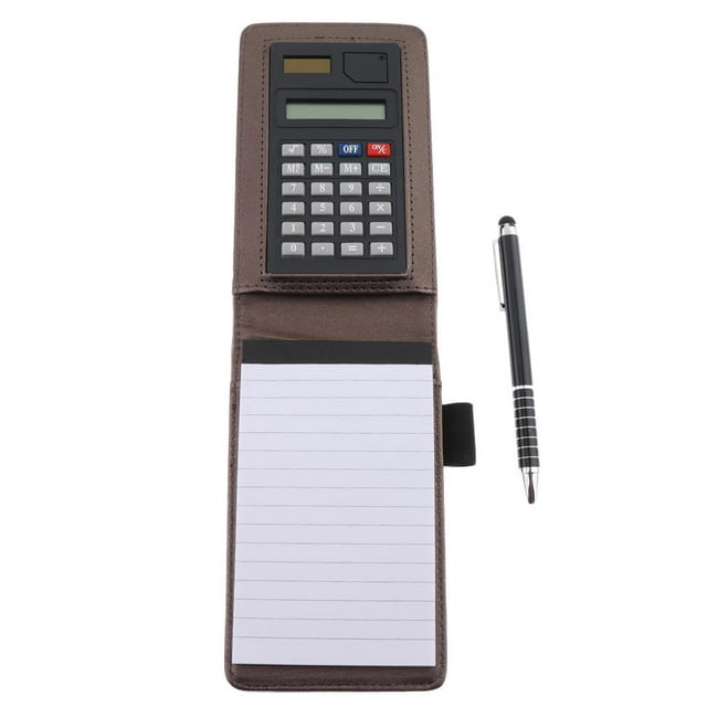 Cuadernos de Clásicos Cuaderno de Escritura de material cuero Sintético de Papel Grueso para primera con Calcudora Interna de 8 Bolígr champán perfecl Bloc de notas de bolsillo