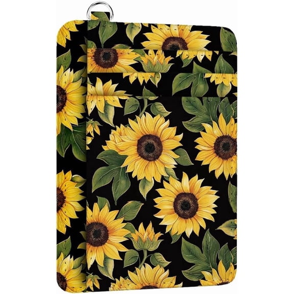 Credit Card Holder Slim Wallet Sunflower RFID Wallet Women Front Pocket Small Card Holder Travel Cute Funny Thin Card Case ID Window PU Leather RFID Blocking Card Organizer Gifts colorful