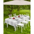 thumbnail image 4 of Lsrtoss Outdoor Tablecloth with Umbrella Hole & Zipper, Grey Plaid Rectangle Tablecloth 52x70 Inch, Spring Summer Farmhouse Buffalo Checkered Patio Table Cover Waterproof Table Cloth for Picnic/Party, 4 of 7
