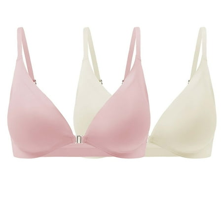 HCURIBAD Wireless Bras  Clearance! Women s Sexy Triangle Bralette Comfort Full Coverage Bra Front Close Deep V Seamless Wireless Adjustable Bras  Seamless Bra  Backless Bra  Bras for Women Gray XL
