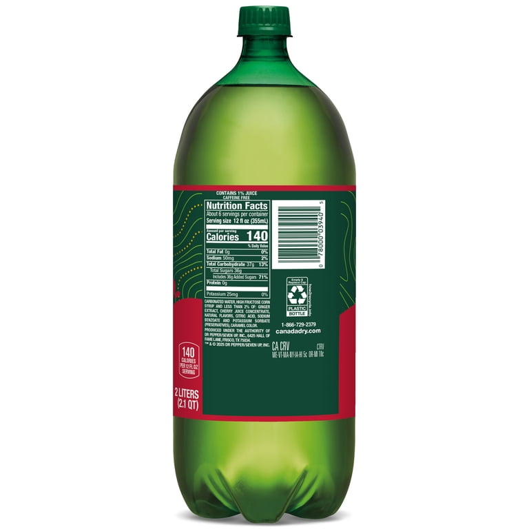 Canada Dry Caffeine Free Fruit Splash Cherry Ginger Ale Soda Pop