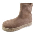 thumbnail image 1 of NECHOLOGY Botas Mujer Adulto Femenino Zapatos Botines para mujer Nueva bota individual de suela plana de algodón y lino con botas de tela informales de suela plana transpirables y cómodas (Khaki, 7), 1 of 7