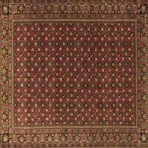 Ahgly Company Indoor Square Persian Brown Traditional Area Rugs, 3' Square