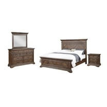 New Classic Mar Vista 4-Piece Wood Queen Bedroom Set with Nightstand in Walnut