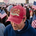thumbnail image 4 of Minjewel Unisex 250th USA Anniversary Adjustable Hat Patriotic Vintage Baseball Cap Distressed Washed For July 4th Celebration,Red, 4 of 7
