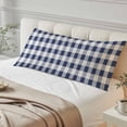 thumbnail image 4 of Navy Blue White Plaid Body Pillow Covers 20"x54", Farmhouse Checkered Buffalo Soft Brushed Microfiber Breathable Throw Pillow Covers, Pillowcase with Zipper for Couch Sofa Bedroom Living Room, 4 of 9