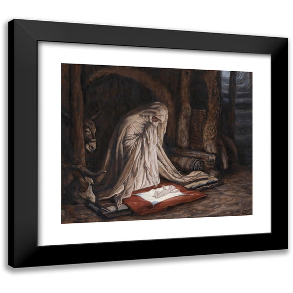 James Tissot 14x12 Black Modern Framed Museum Art Print Titled - The Birth of Our Lord Jesus Christ (1886-1894)