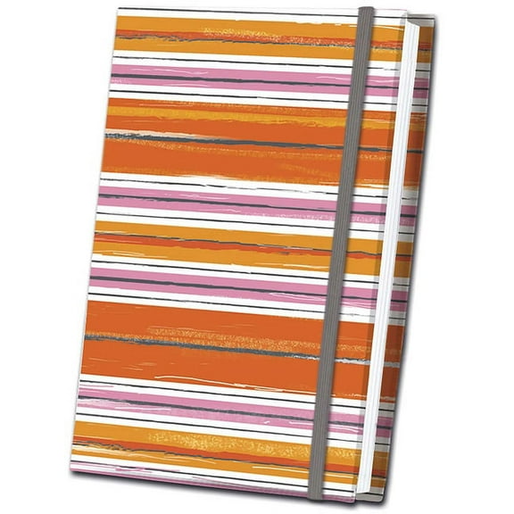 Orange Striped Fabric Journal