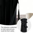 thumbnail image 5 of JIUZHEN Blackout Curtains for Bedroom - Thermal Insulated Room Darkening Rod Pocket Curtains for Living Room, Set of 2 Panels with Tiebacks, 38 x 45 Inch Length, Black, 5 of 7